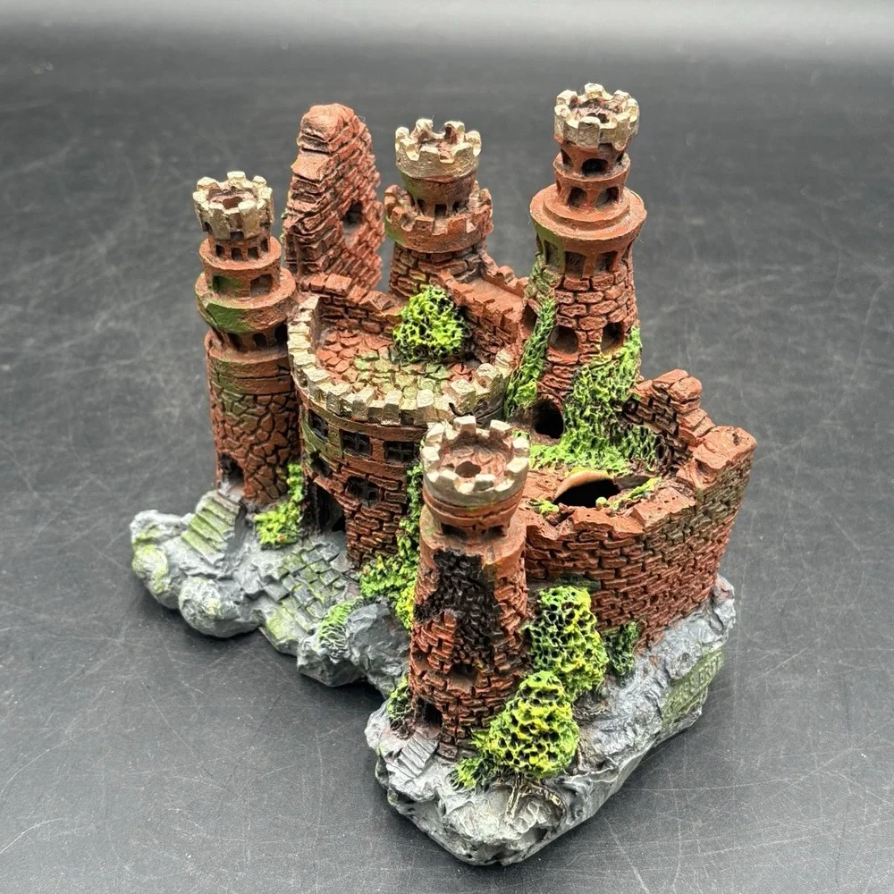 Aquarium Castle Heavy Red Brick Vibrant Colors